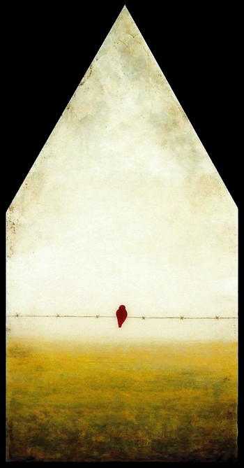 Red Bird Yellow House by Corey Horne