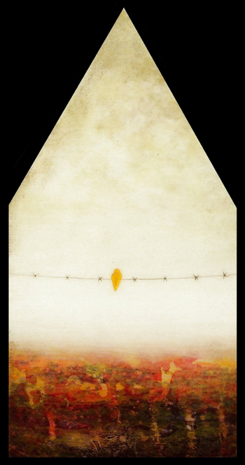 Yellow Bird Red House by Corey Horne