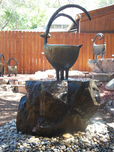 Big Proud Sheep Fountain by Jill Shwaiko