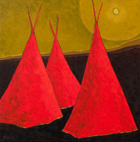 3 Teepees and Moonring by Jill Shwaiko 